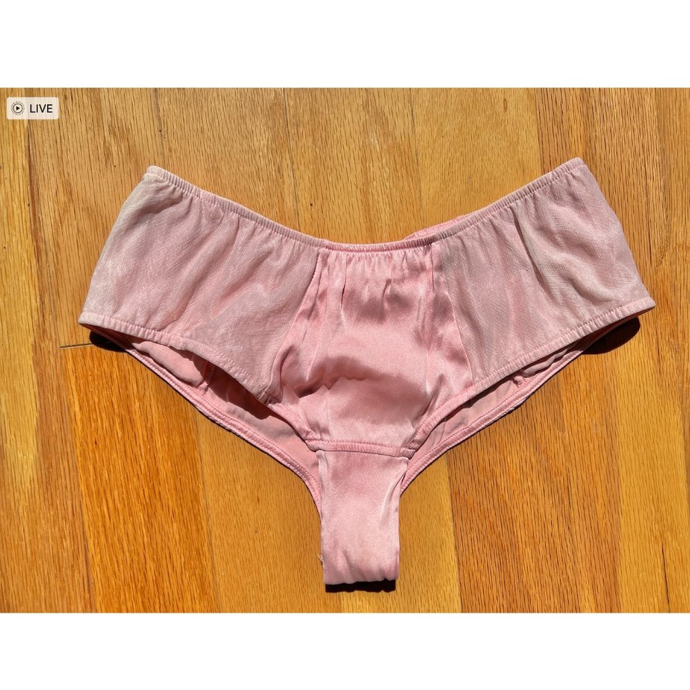 ZINKE Pink Silk Ruched Brief, Small